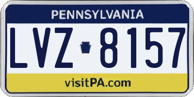PA license plate LVZ8157