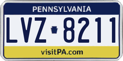 PA license plate LVZ8211
