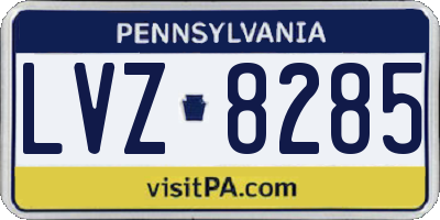 PA license plate LVZ8285