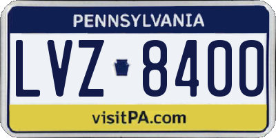 PA license plate LVZ8400
