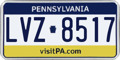 PA license plate LVZ8517