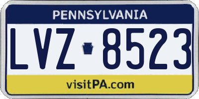 PA license plate LVZ8523