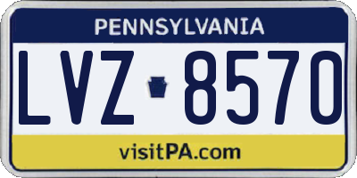 PA license plate LVZ8570