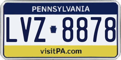 PA license plate LVZ8878