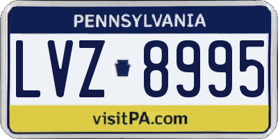 PA license plate LVZ8995