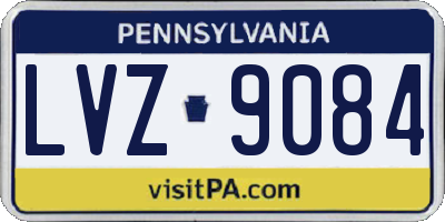 PA license plate LVZ9084
