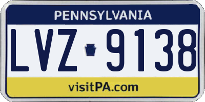 PA license plate LVZ9138