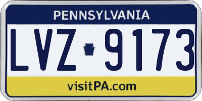 PA license plate LVZ9173