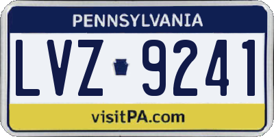 PA license plate LVZ9241