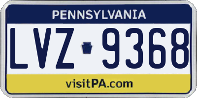 PA license plate LVZ9368