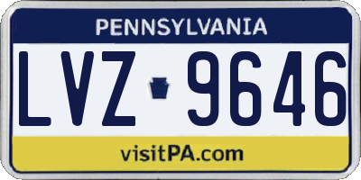 PA license plate LVZ9646