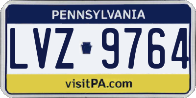 PA license plate LVZ9764