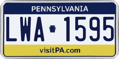 PA license plate LWA1595