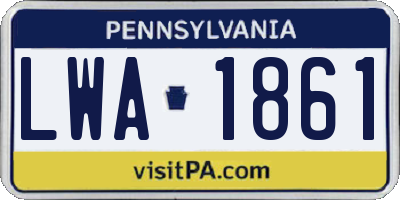 PA license plate LWA1861