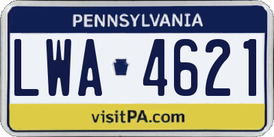 PA license plate LWA4621