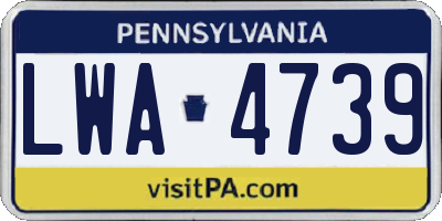 PA license plate LWA4739