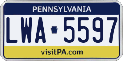 PA license plate LWA5597