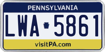 PA license plate LWA5861