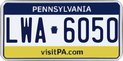 PA license plate LWA6050
