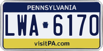PA license plate LWA6170