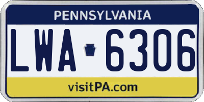 PA license plate LWA6306