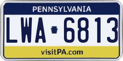 PA license plate LWA6813
