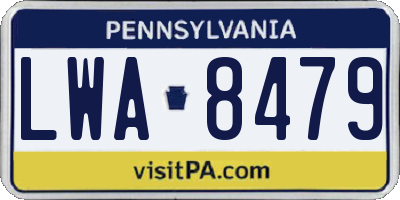 PA license plate LWA8479