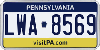 PA license plate LWA8569