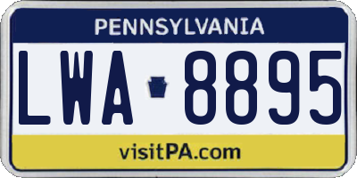 PA license plate LWA8895