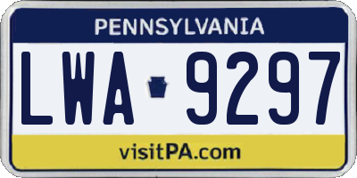 PA license plate LWA9297