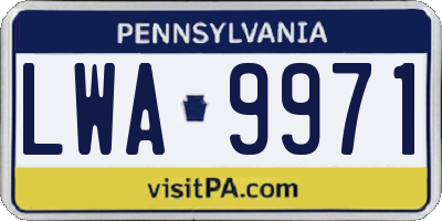 PA license plate LWA9971