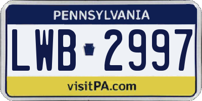 PA license plate LWB2997