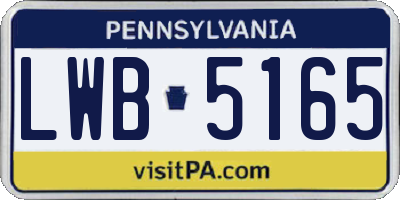 PA license plate LWB5165