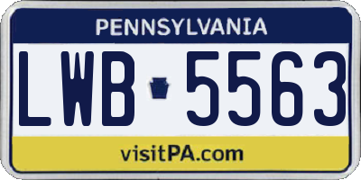 PA license plate LWB5563