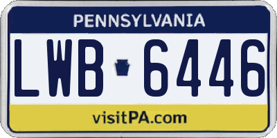 PA license plate LWB6446