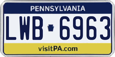 PA license plate LWB6963