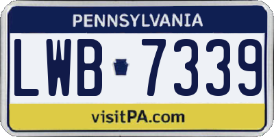 PA license plate LWB7339