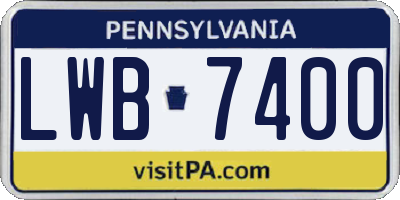PA license plate LWB7400