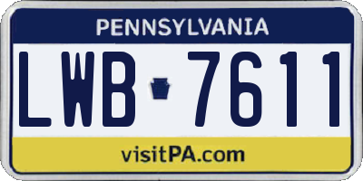PA license plate LWB7611