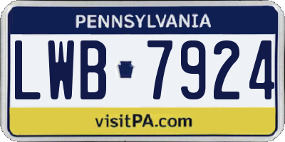 PA license plate LWB7924