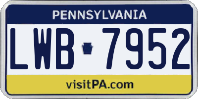 PA license plate LWB7952