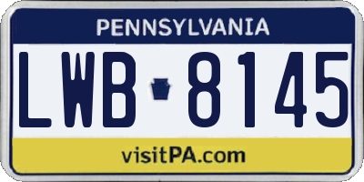 PA license plate LWB8145