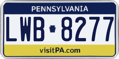 PA license plate LWB8277