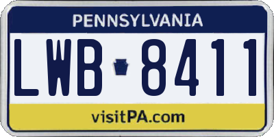 PA license plate LWB8411