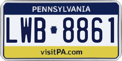 PA license plate LWB8861