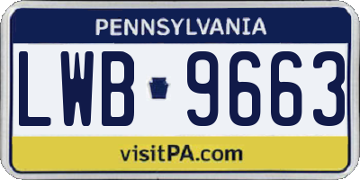 PA license plate LWB9663