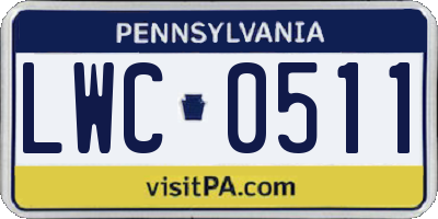PA license plate LWC0511