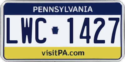 PA license plate LWC1427