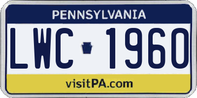 PA license plate LWC1960