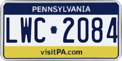 PA license plate LWC2084